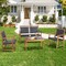 Costway 4 PCS Patio Rattan Furniture Set Acacia Wood Frame Sofa Loveseat Garden